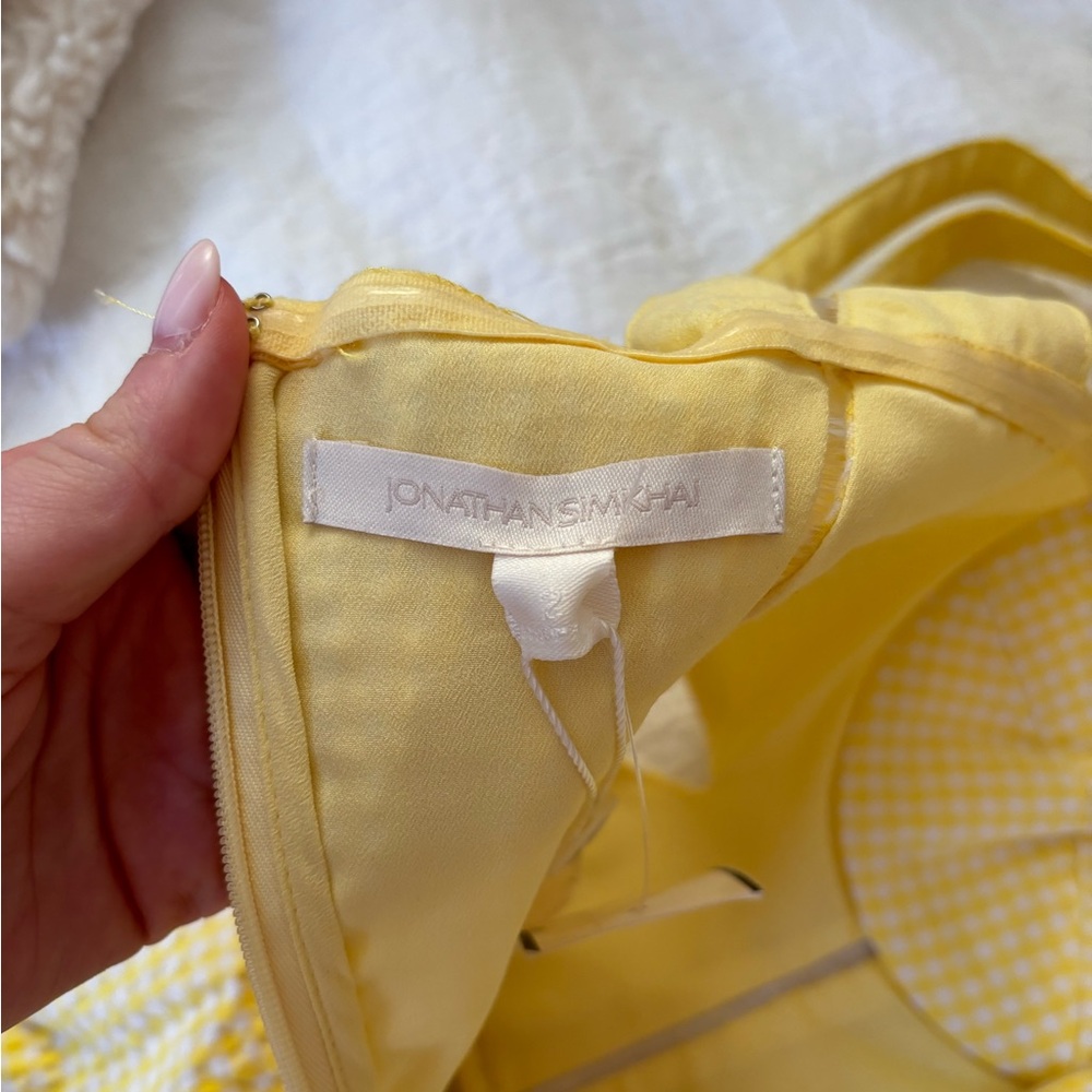 Jonathan Simkhai Yellow Ruffle Mini Dress - Picture 3 of 4